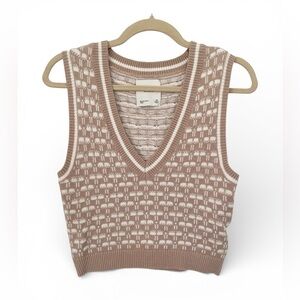Abercrombie and Fitch Houndstooth Sweater Vest Preppy Clueless Knit Chunky Prep